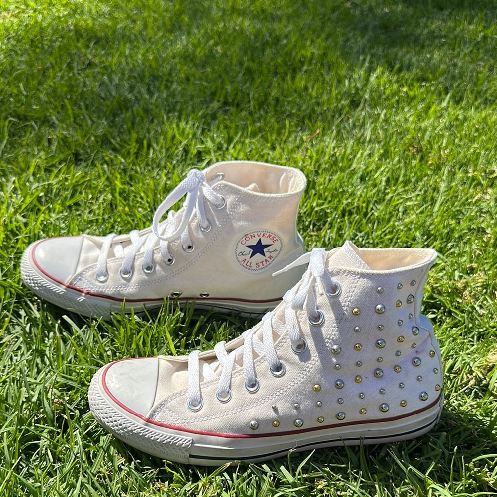 Converse Studded White High-Top Sneakers 8
